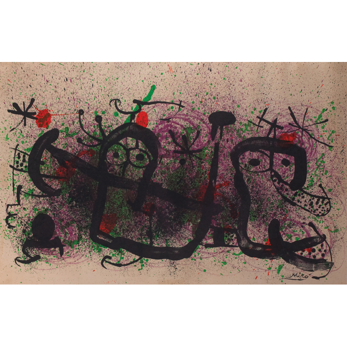 Appraisal: Joan Miro after Spanish - Untitled c color lithograph x