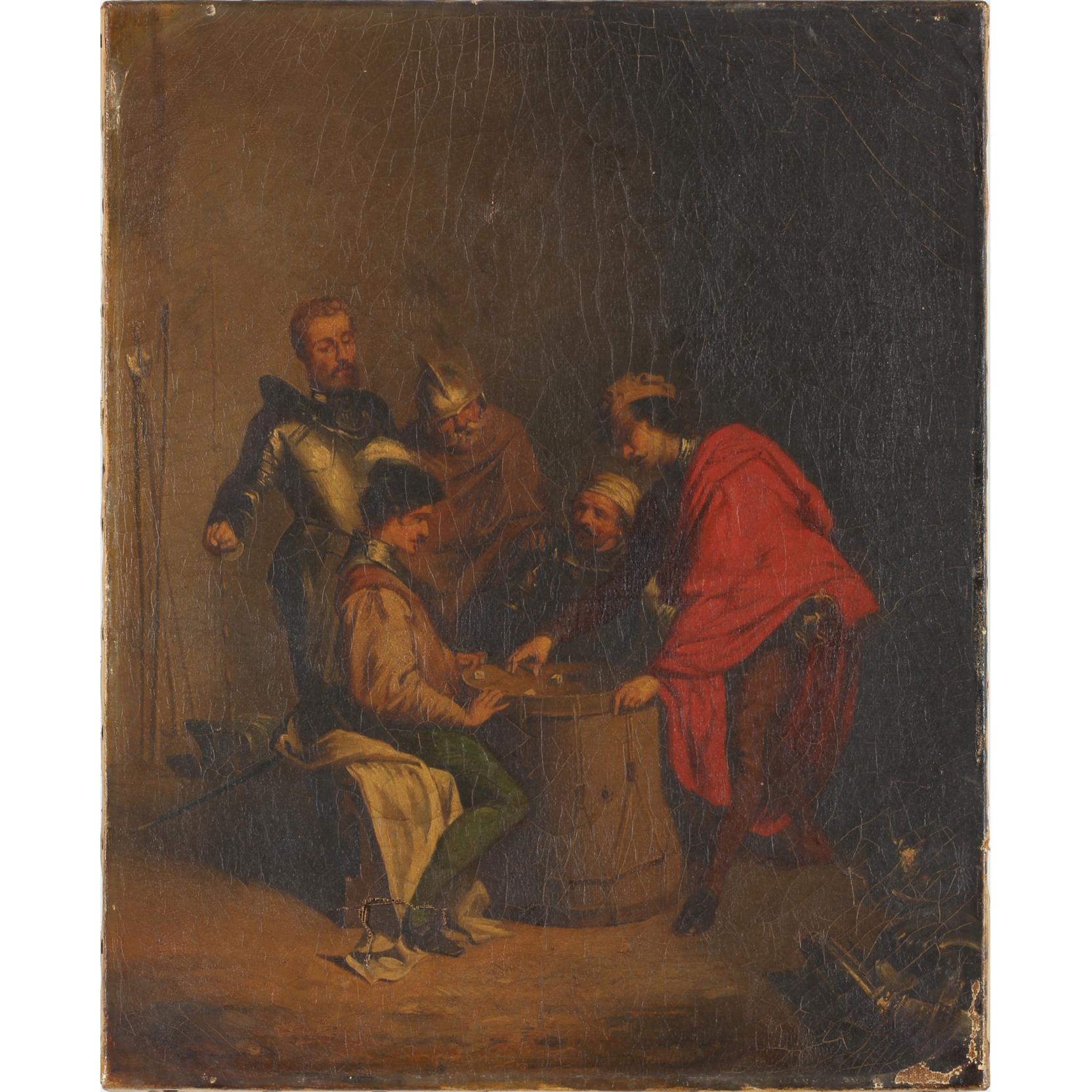 Appraisal: French School th century The Dice Players oil on canvas