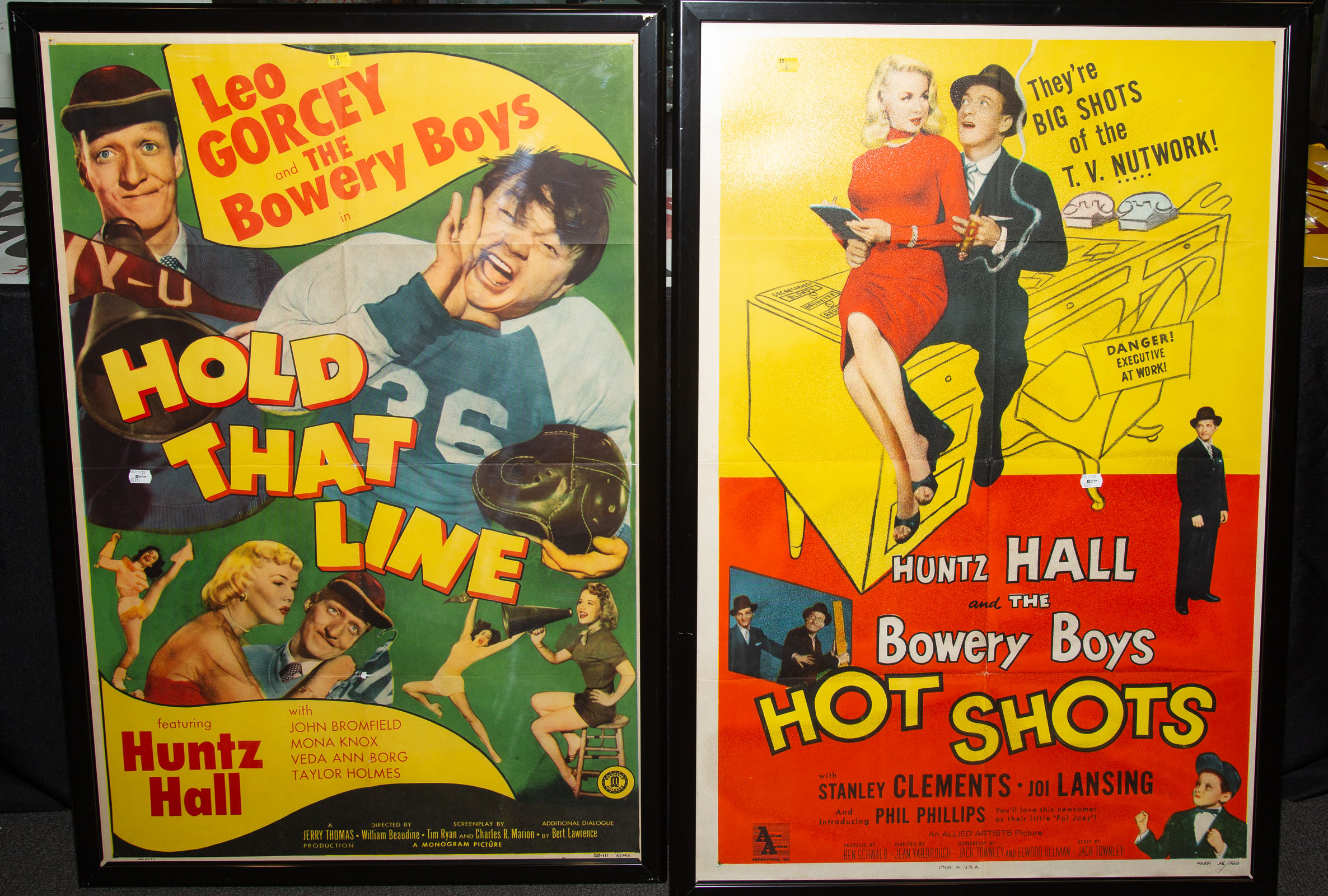 Appraisal: HOLD THAT LINE HOT SHOTS MOVIE POSTERS With The Bowery