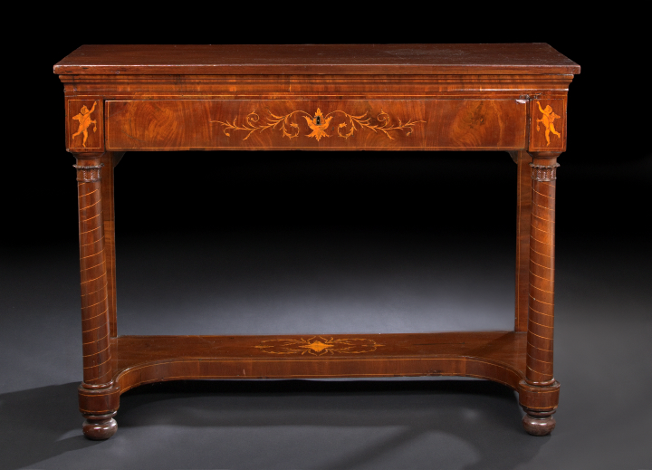 Appraisal: Continental Neoclassical Mahogany Side Table second quarter th century the