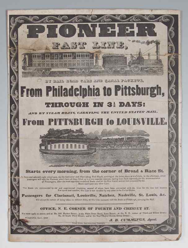 Appraisal: PIONEER FAST LINE TRAIN BROADSIDE dated broadside for the Pioneer