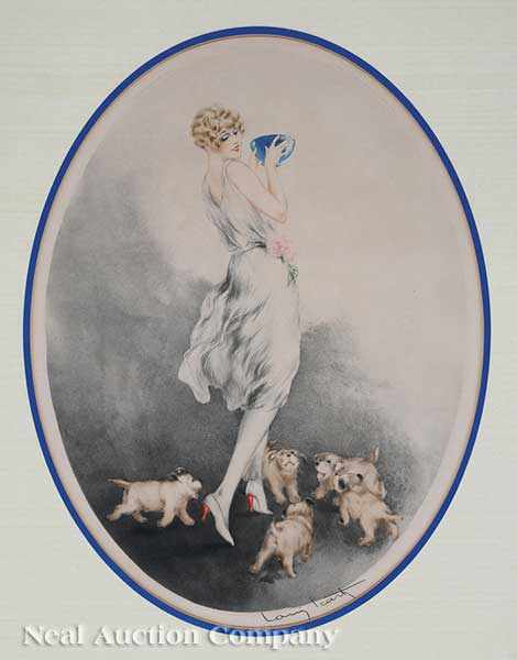 Appraisal: Louis Icart French - Petit D jeuner etching with aquatint