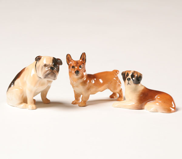 Appraisal: Royal Doulton porcelain dogs purebreds corgi English bulldog and St