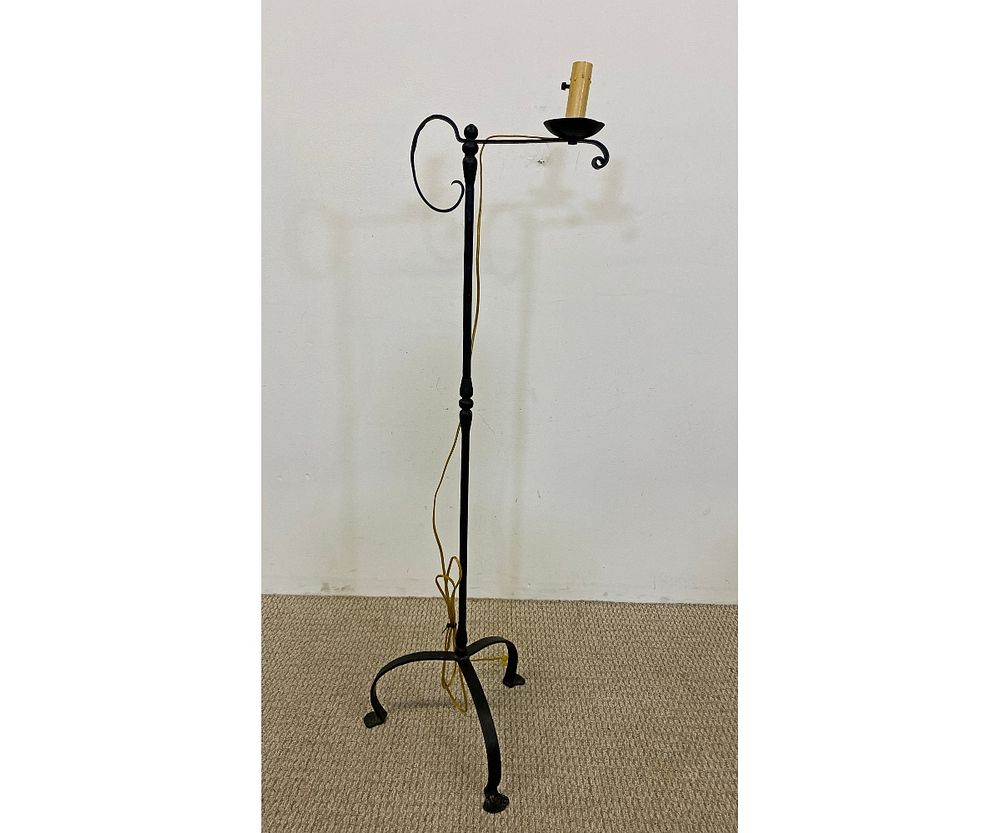 Appraisal: Wrought Iron Floor Lamp Wrought iron floor lamp h x