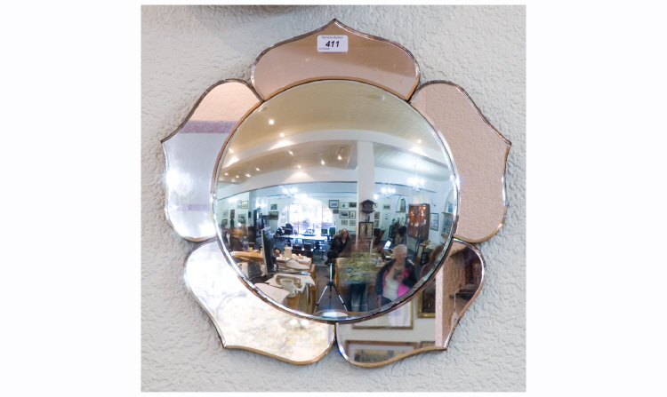 Appraisal: Convex Mirror Of Circular Form Modelled As A Flower Head