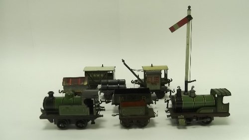 Appraisal: Two Bing clockwork locomotives and sundry rolling stock Bing and