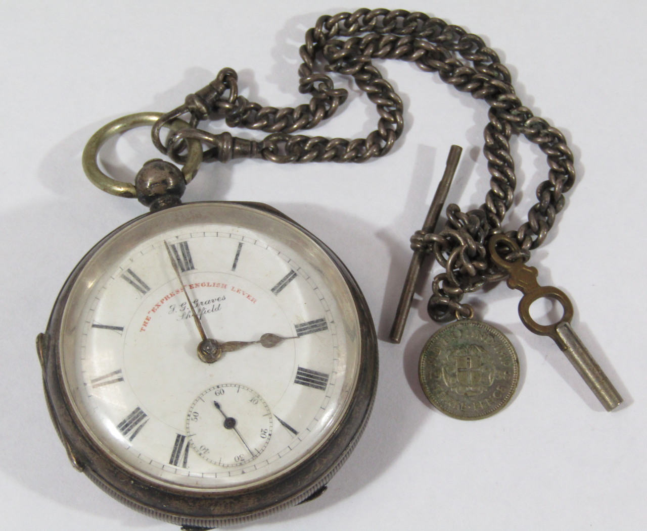 Appraisal: A silver cased open faced pocket watch on a silver