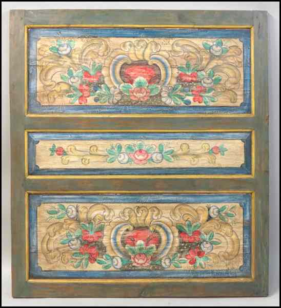 Appraisal: FLORAL PAINTED WOOD PANEL '' x '' Condition No Specific