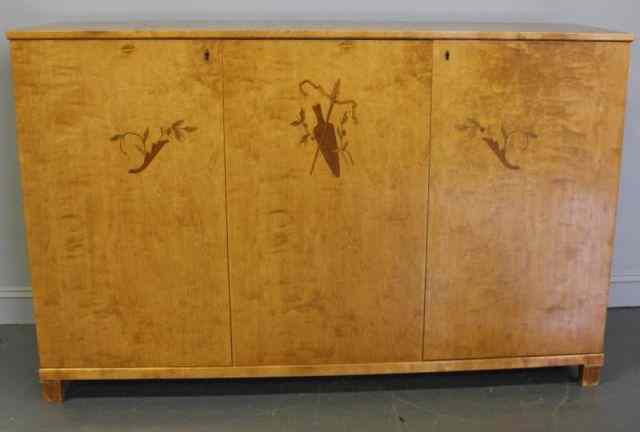 Appraisal: Midcentury Modernist Inlaid Credenza From a Newton NJ location Dimensions