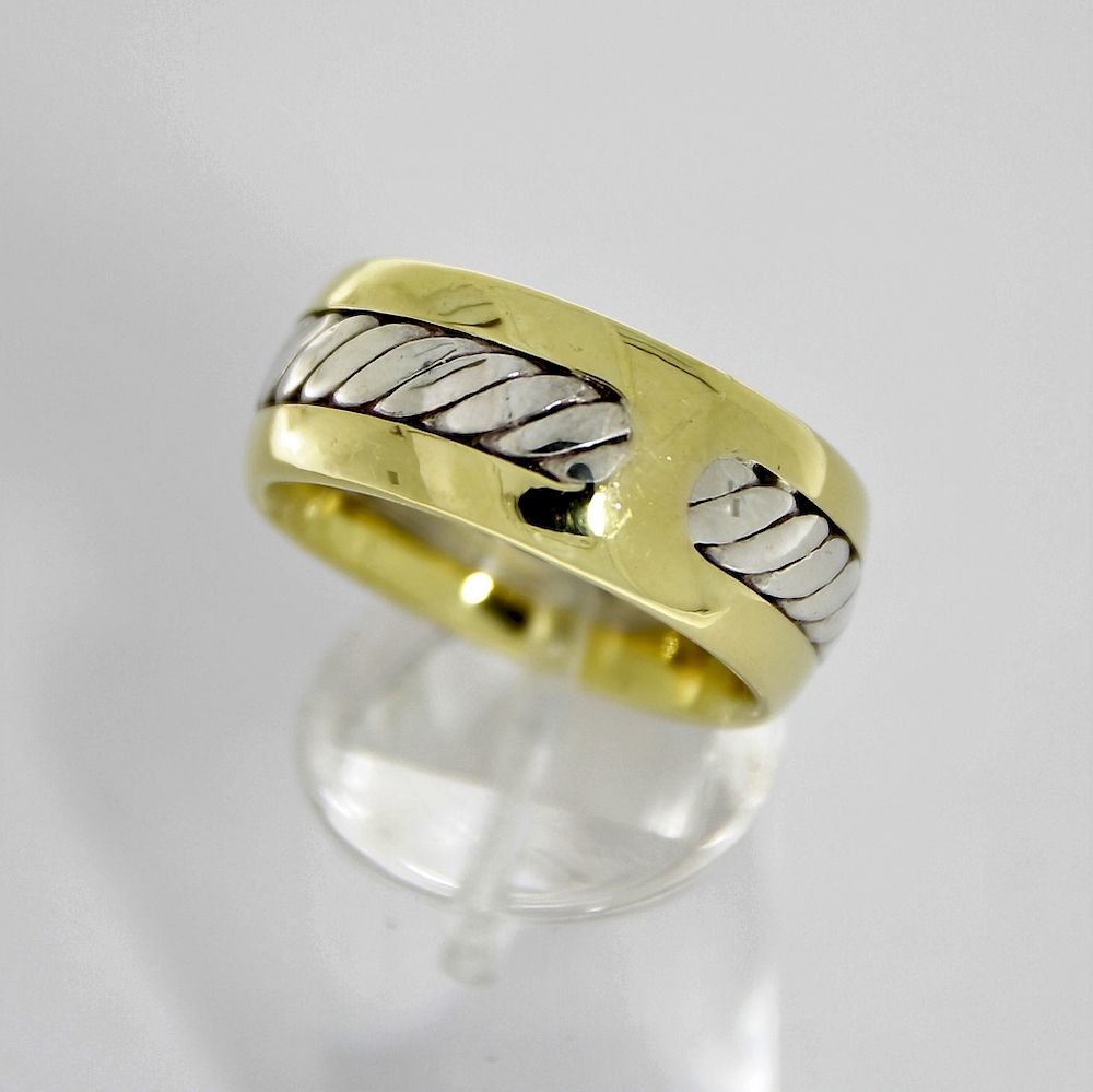 Appraisal: David Yurman K Gold Sterling Silver Ring United States th