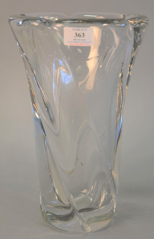 Appraisal: Daum Nancy France art glass vase with swirl design and