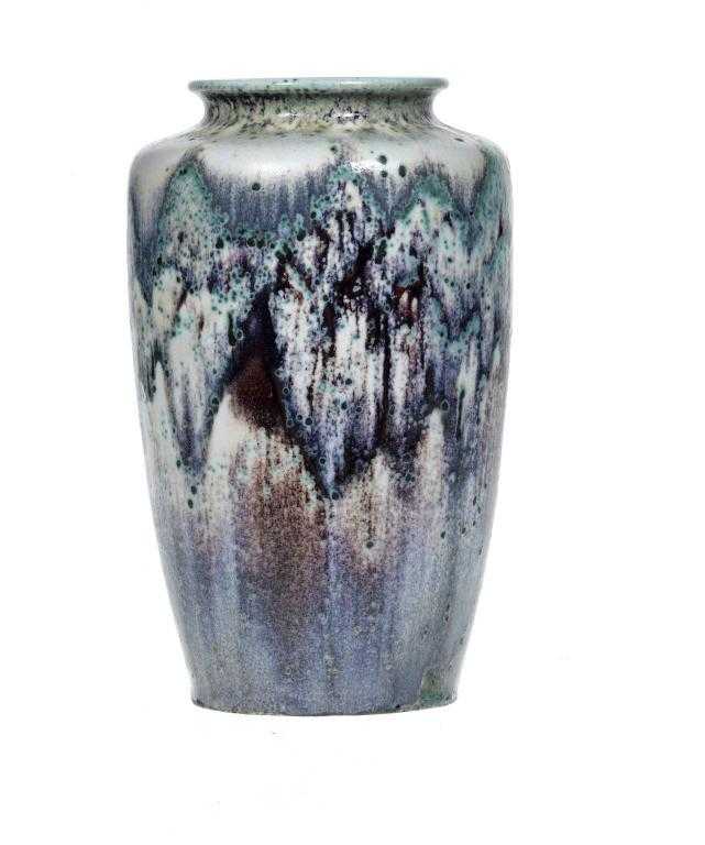 Appraisal: A RUSKIN HIGH FIRED VASE the speckled green flamb glaze