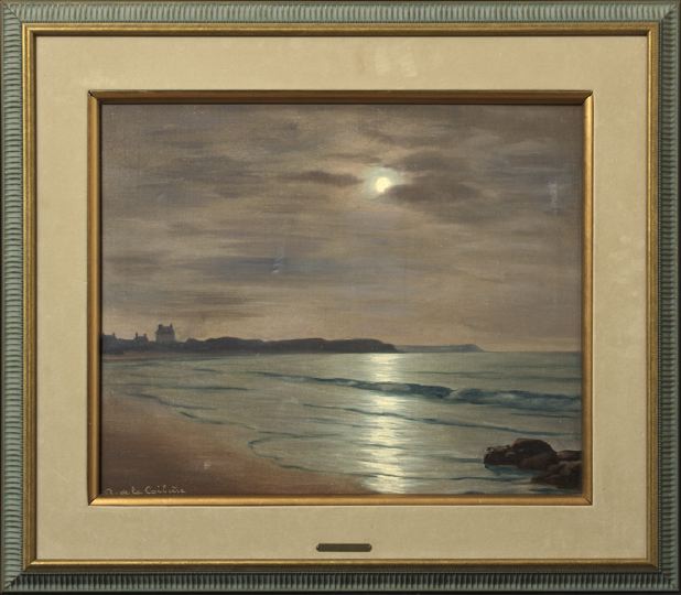 Appraisal: Roger de la Corbiere French - Coastal Sunset Brittany oil