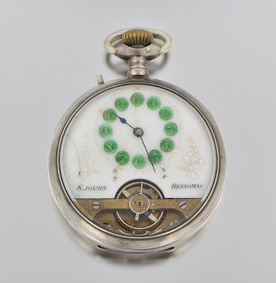 Appraisal: A European Silver Pocket Watch with Visible Movement silver open