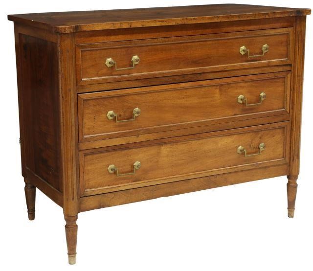 Appraisal: French Louis XVI style walnut commode early th c three