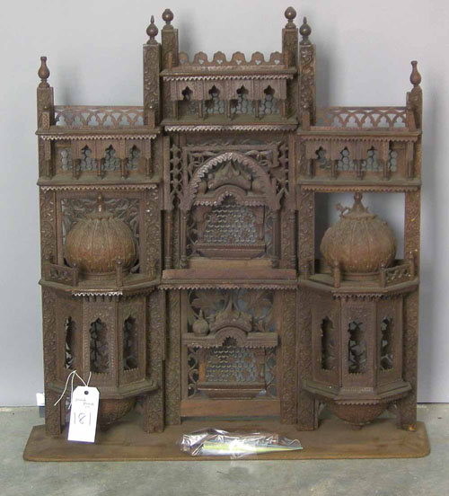 Appraisal: Carved fretwork shelf h w