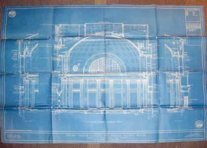 Appraisal: piece Architectural Blueprint Windrim John T Benjamin Franklin Memorial and