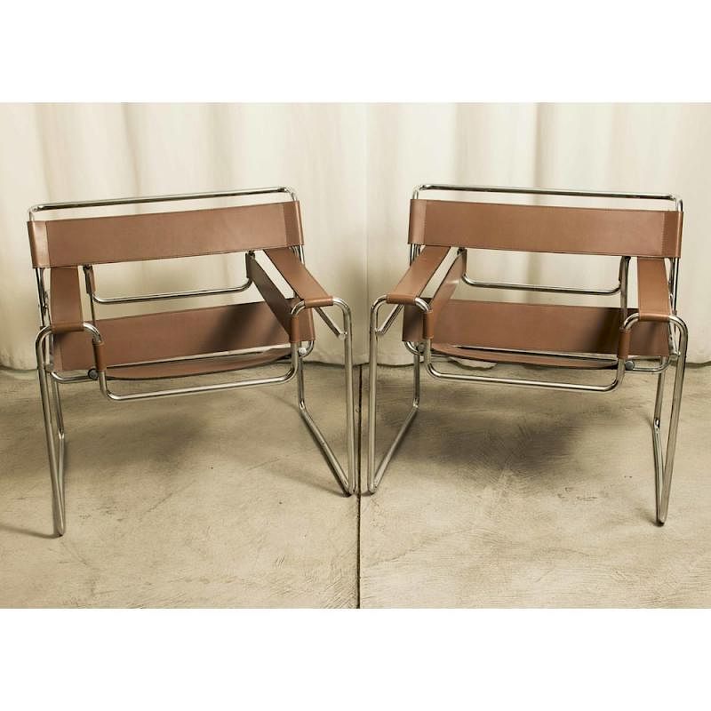 Appraisal: Two Marcel Breuer Knoll Wassily Chairs Two Marcel Breuer for