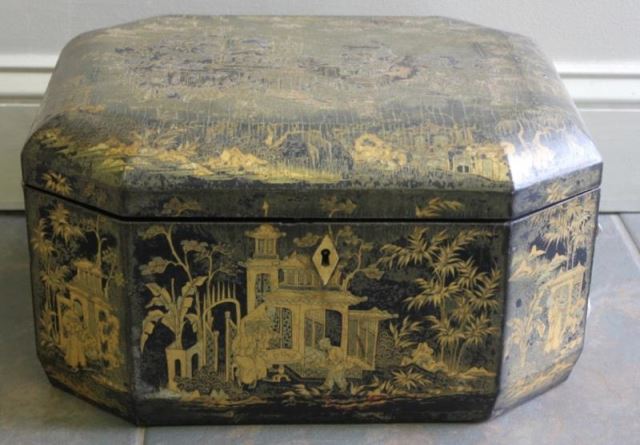 Appraisal: Chinoiserie Decorated Box From a Manhattan NY estate Dimensions w