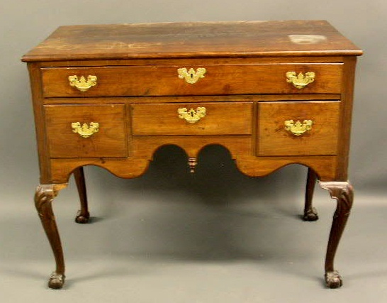 Appraisal: Philadelphia Chippendale walnut highboy base c h x w x