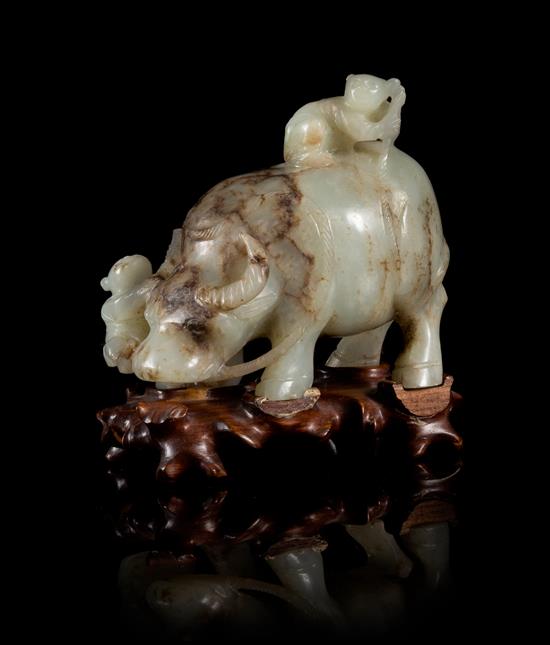 Appraisal: Sale Lot A Celadon Jade Figural Group of Boys and