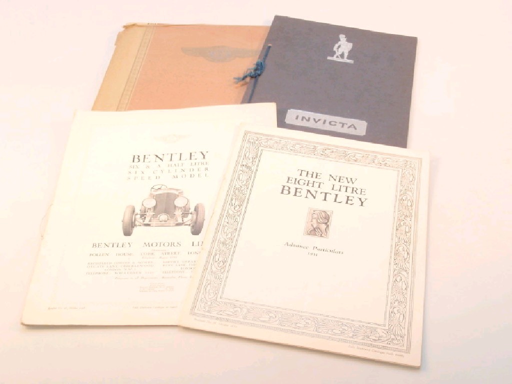 Appraisal: Bentley and Invicta cars ephemera