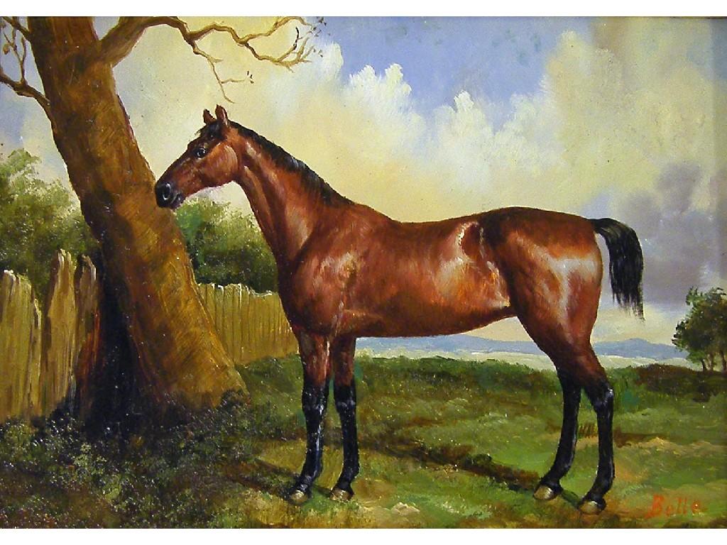 Appraisal: By Belle th century - portrait of a horse signed