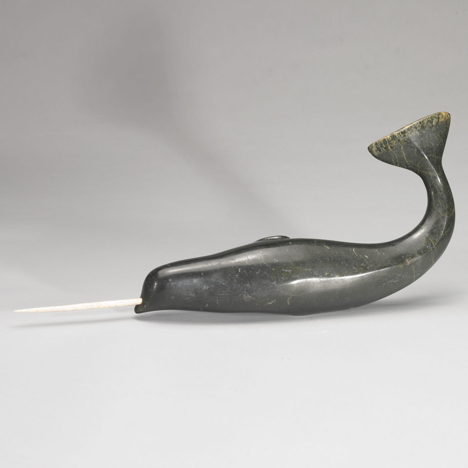 Appraisal: MIKISITI SAILA - E - Cape Dorset NARWHAL stone ivory