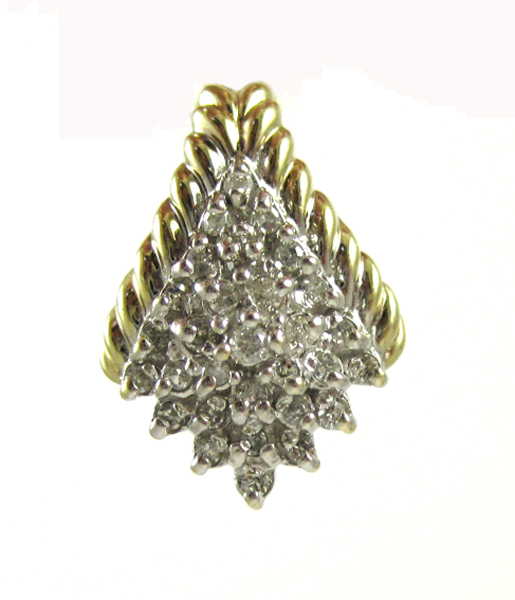 Appraisal: DIAMOND AND TEN KARAT GOLD SLIDER PENDANT with a cluster