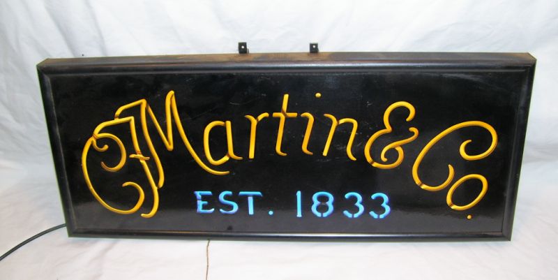 Appraisal: C F Martin Co Sign Lighted gas tube sign with