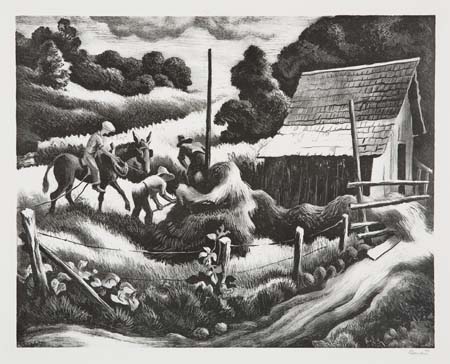 Appraisal: THOMAS HART BENTON Haystack Lithograph x mm x inches -inch