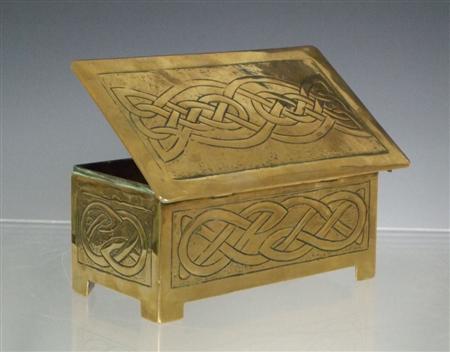 Appraisal: SCOTTISH CELTIC REVIVAL BOX AND COVER CIRCA brass the lid