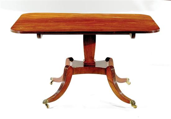 Appraisal: Regency style mahogany tilt-top breakfast table late th century rectangular