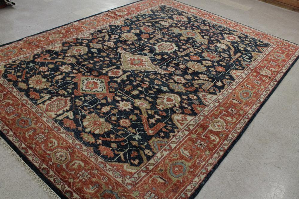 Appraisal: HAND KNOTTED ORIENTAL CARPET Indo-Persian overall stylized floral design on