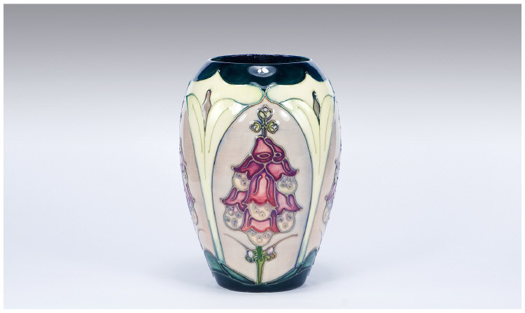 Appraisal: Moorcroft Vase Foxglove Design Marks to Base Stands inches in