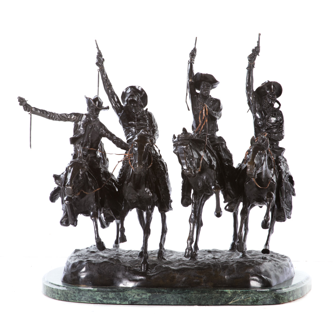 Appraisal: After Frederic Remington Coming Through the Rye bronze group of