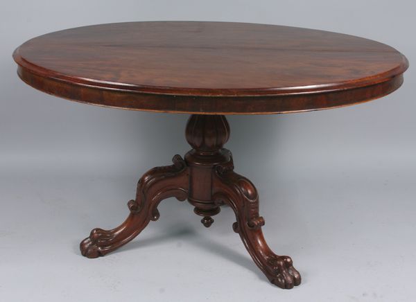 Appraisal: th Century English Victorian oval tilt-top two-part breakfast table x