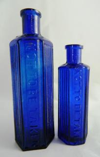 Appraisal: Poison Poison- cobalt both embossed 'Poisonous' around shoulder and 'Not