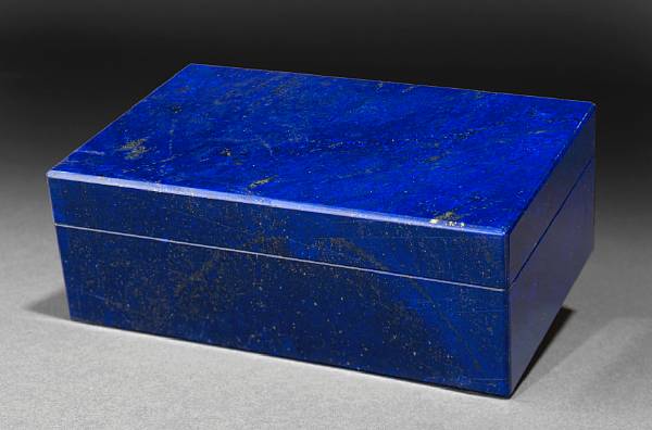 Appraisal: Lapis Lazuli Box Fabricated in Florence Italy from large single