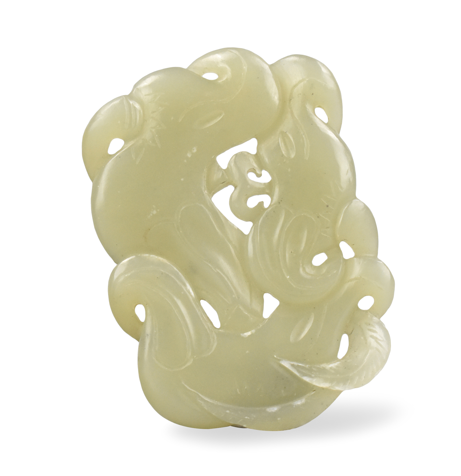 Appraisal: A Chinese Qingbai jade carving of chestnuts dating from the