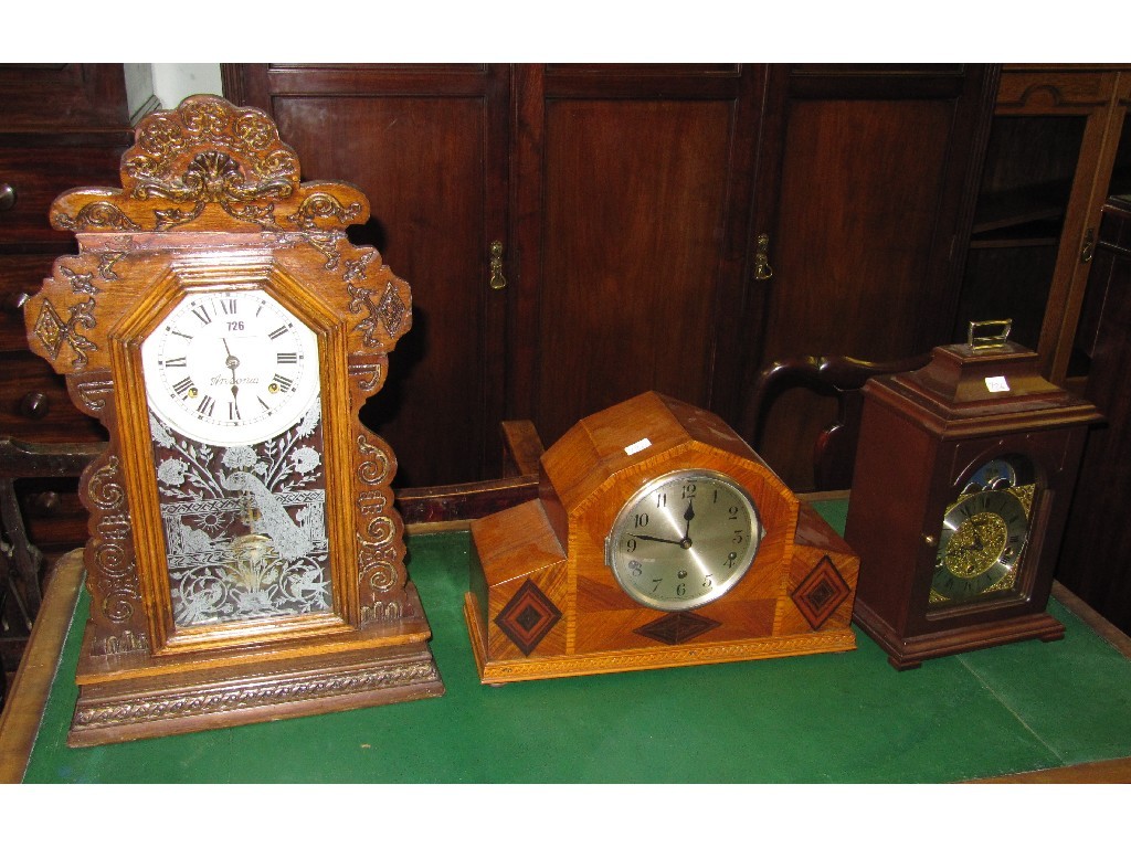 Appraisal: Lot comprising gingerbread clock and two mantle clocks