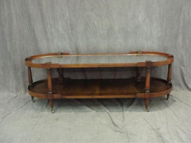 Appraisal: Oval Mirrored Top Coffee Table From a Long Island estate