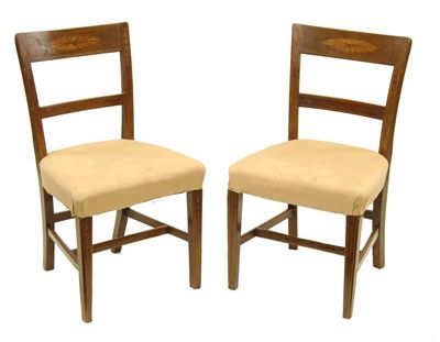 Appraisal: A set of four th century mahogany side chairs each