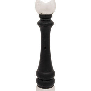 Appraisal: A Large Cartier Silver and Ebonized Wood Pepper Mill marked