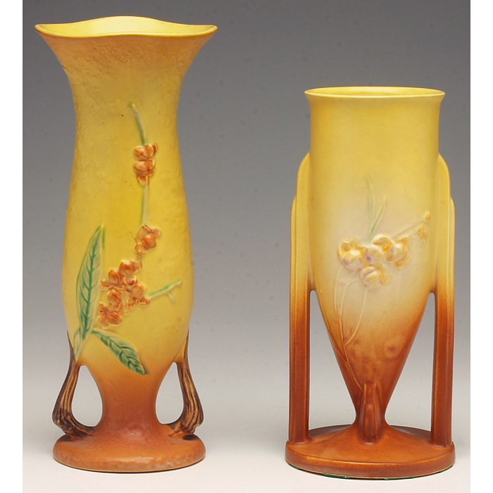 Appraisal: Roseville Bittersweet vase yellow and brown w x h with