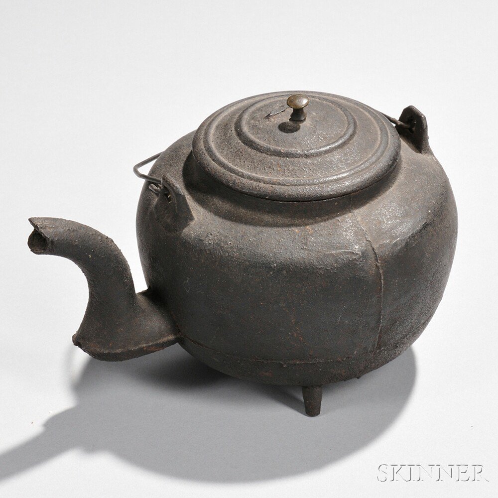 Appraisal: Small Cast Iron Tea Kettle America late th early th