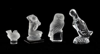 Appraisal: A Group of Lalique And Daum Figurines The matte finished