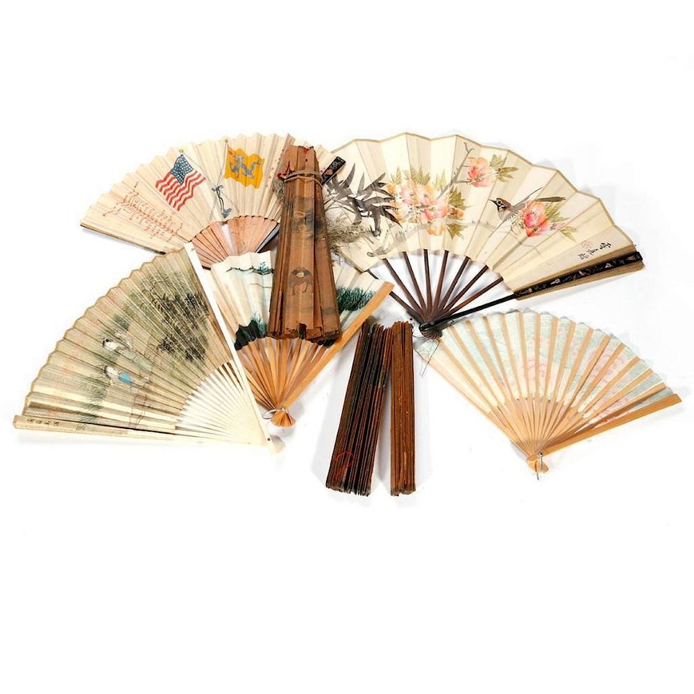 Appraisal: Nine early th century Chinese fans Nine early th century