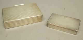 Appraisal: Silver Sterling Hinged Lid Boxes Italian sterling cigarette case with