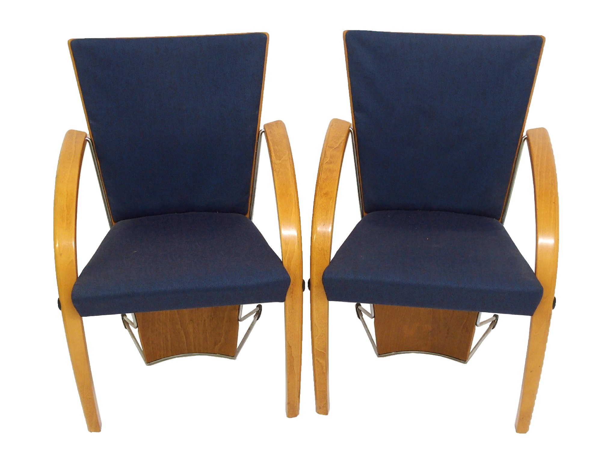 Appraisal: A pair of Westnofa of Norway bentwood and upholstered armchairswith